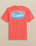 The back view of the Southern Tide Skipjack Center Console Short Sleeve T-Shirt by Southern Tide - Coral Beach