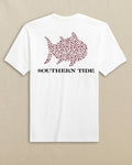 The back view of the Southern Tide Skipjack Fill Tailgate Short Sleeve T-Shirt by Southern Tide - Chianti and Black