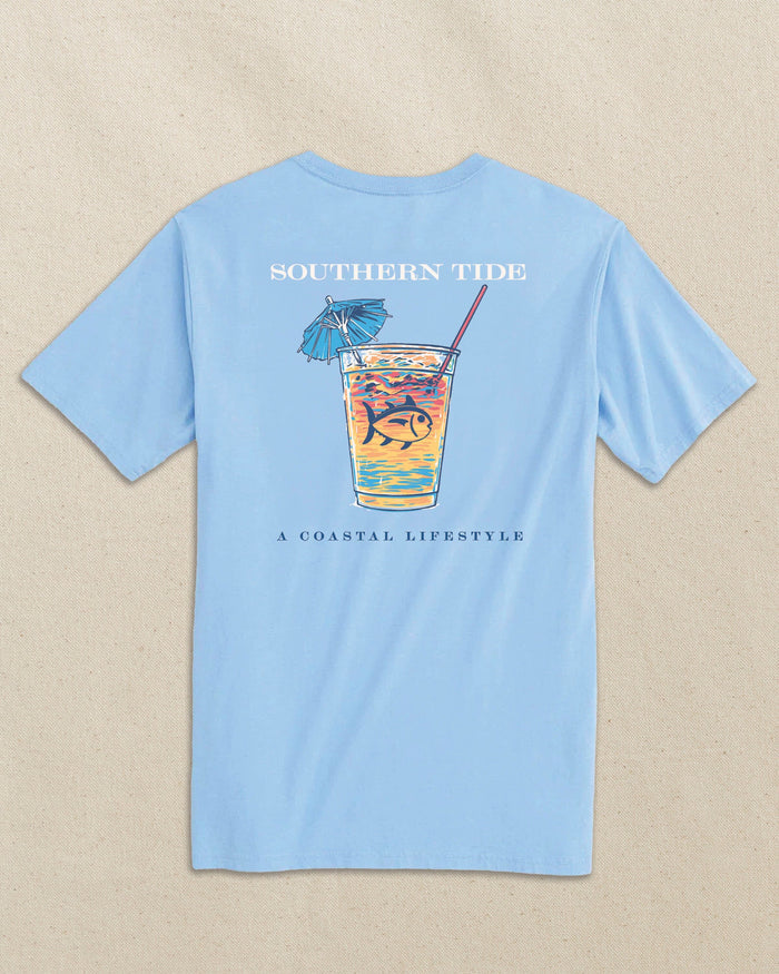 The back view of the Southern Tide Skipjack Sunset Cocktail Short Sleeve T-Shirt by Southern Tide - Ocean Channel