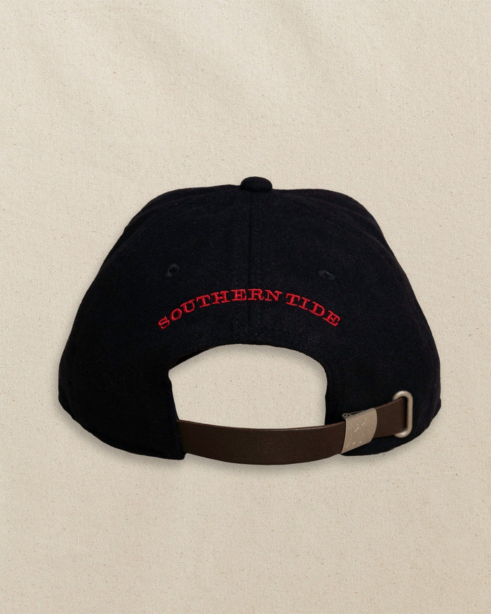 The back view of the Southern Tide Skipjack Wool Leather Strap Hat by Southern Tide - Navy