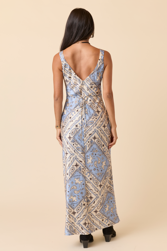 Skylar Blue Paisley Maxi Dress FINAL SALE