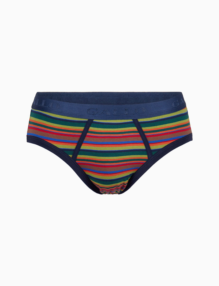 Slip intimo uomo cotone verde righe multicolor - Gallo 1927 - Official Online Shop