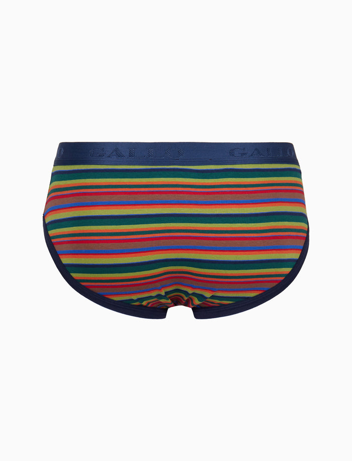 Slip intimo uomo cotone verde righe multicolor - Gallo 1927 - Official Online Shop