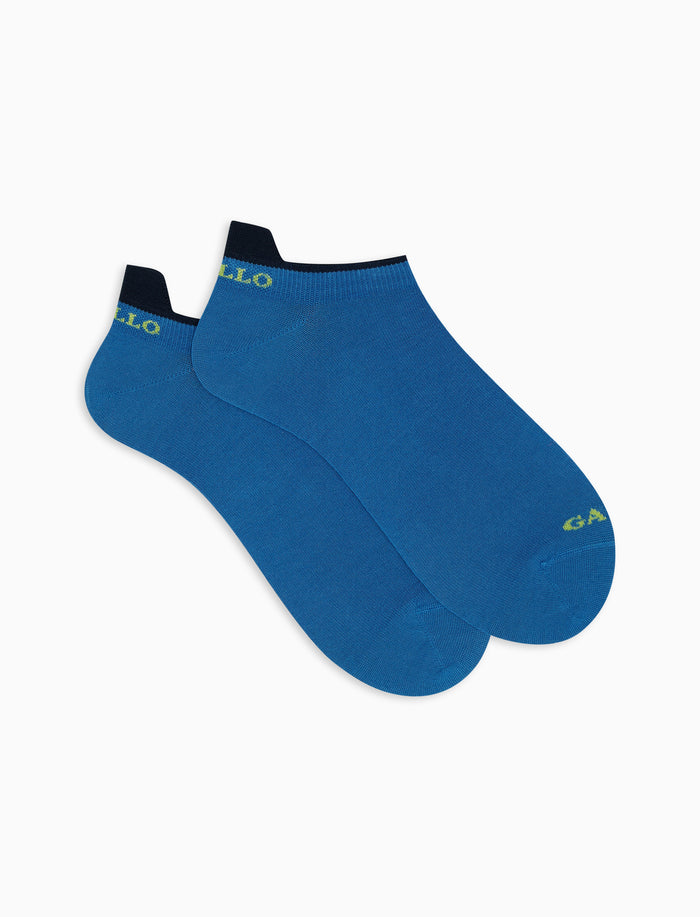 Sneakers uomo cotone tinta unita azzurro - Gallo 1927 - Official Online Shop
