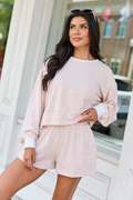 Soft Studio Pink Stripe Crewneck