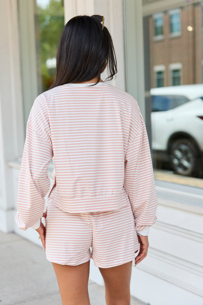 Soft Studio Pink Stripe Crewneck