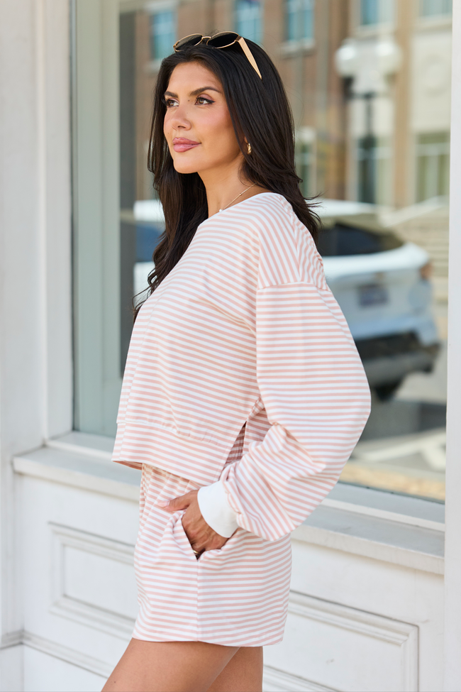Soft Studio Pink Stripe Crewneck