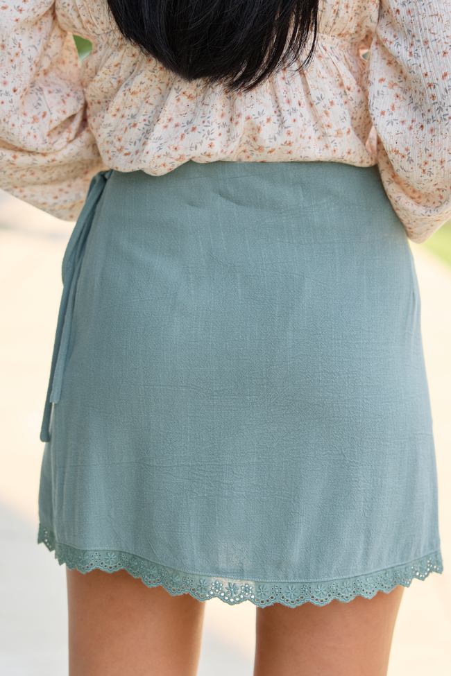 Softly Said Dark Sage Wrap Skort