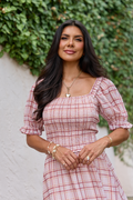 Something Good Pink Plaid Smocked Top