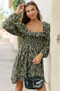 Sophia Black Floral Smocked Top Dress SALE