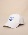 The side view of the Southern Tide Southern Tide Badge Performance Trucker Hat by Southern Tide - White