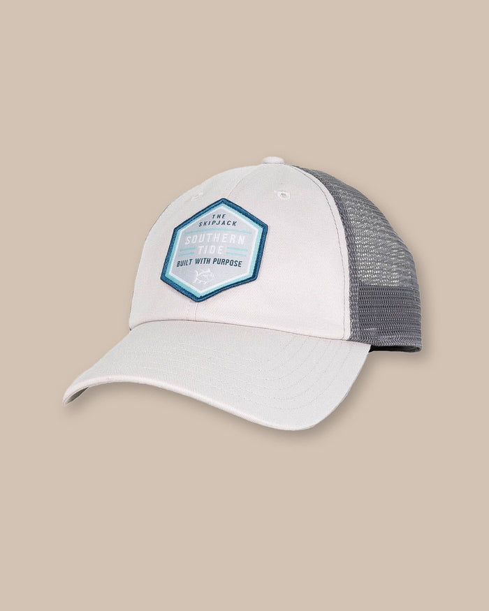 The front view of the Southern Tide Southern Tide Built With Purpose Trucker by Southern Tide - Grey