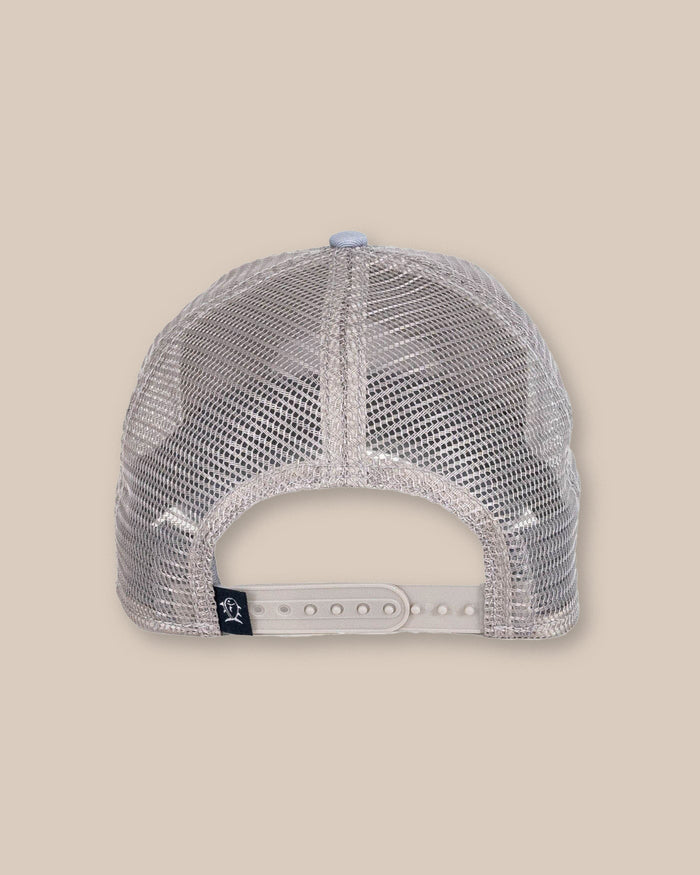 The back view of the Southern Tide Southern Tide Built With Purpose Trucker by Southern Tide - Grey