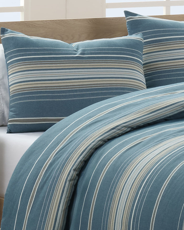 The front view of the Southern Tide Camden Comforter Set by Southern Tide - Navy