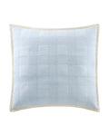 The front view of the Southern Tide Camden Euro Sham by Southern Tide - Ivory/Blue
