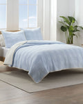 The front view of the Southern Tide Camden Quilt by Southern Tide - Ivory/Blue