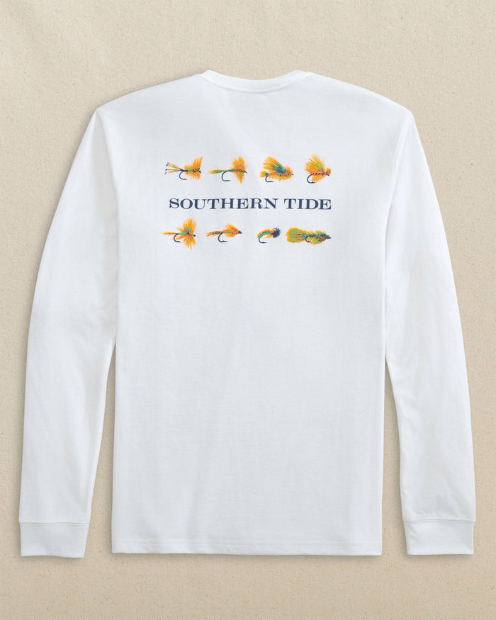 The back view of the Southern Tide Southern Tide Flies Long Sleeve T-Shirt by Southern Tide - Classic White