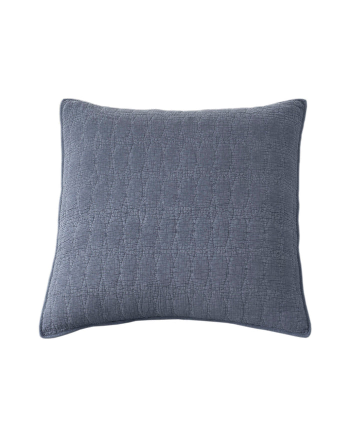 The front view of the Southern Tide Laurel Grove Euro Sham by Southern Tide - Navy