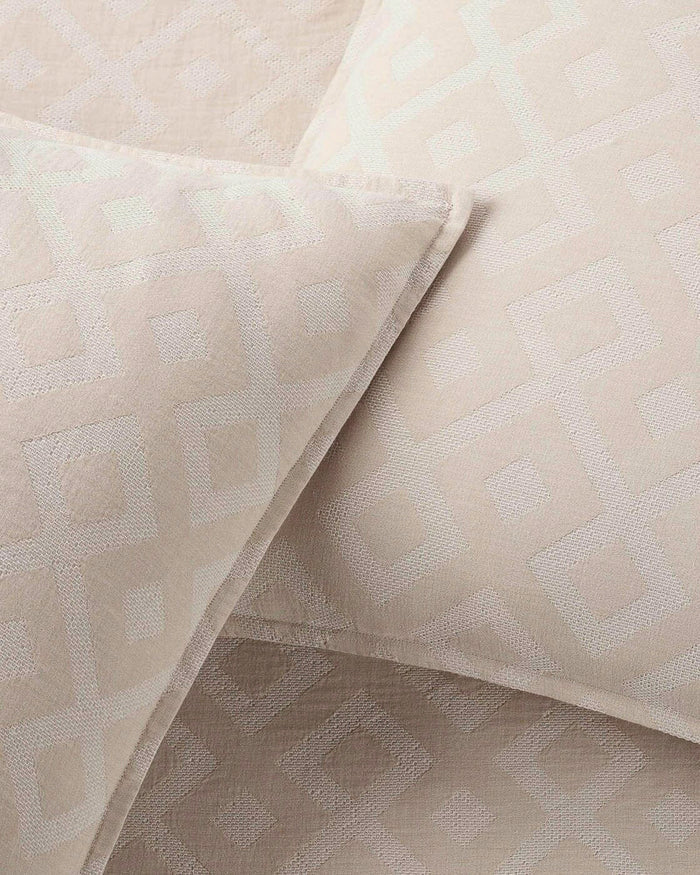 The detail view of the Southern Tide Pawley's Island Tan Comforter Set by Southern Tide - Tan