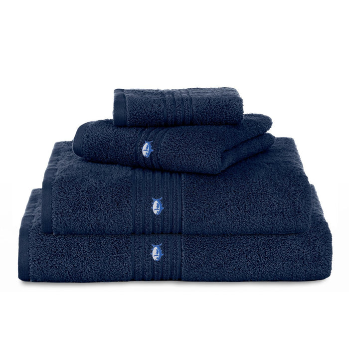 The front view of the Southern Tide Performance 5.0 Towel by Southern Tide - Dress Blues