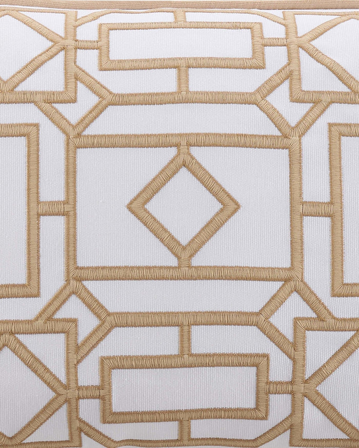 The front view of the Southern Tide Trellis Square Linen Decorative Pillow by Southern Tide - Linen