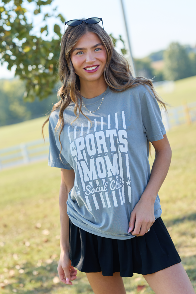 Sports Mom Social Club Grey Graphic Tee