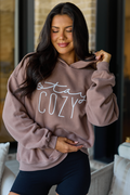 Stay Cozy Mocha Graphic Hoodie