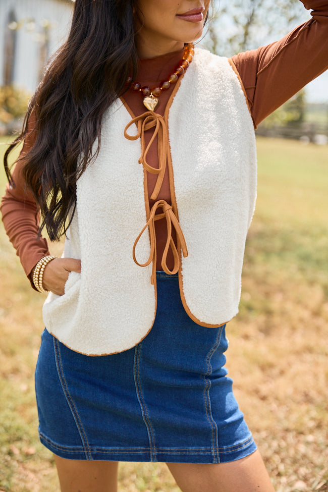 Stay Toasty Sherpa Front Tie Vest