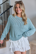 Sterling Teal Slub Crewneck Sweater SALE