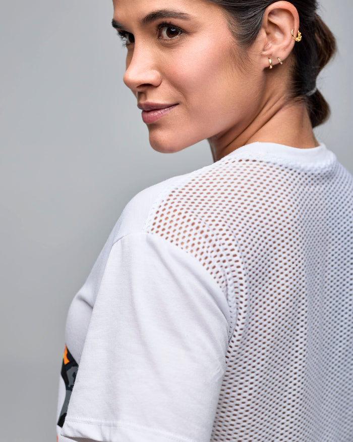 Wear It Out White # STRONG iD Boxy Top With Mesh Back