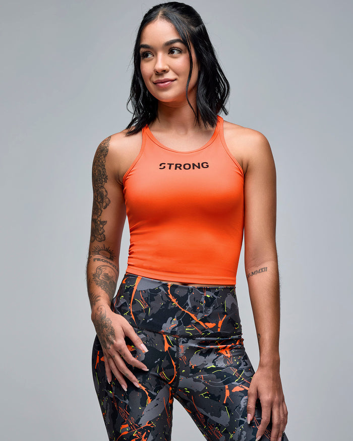 Orange # STRONG iD Cami Tank with Shelf Bra