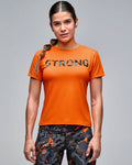 Orange # STRONG iD Fitted Short Sleeve Top - Orange