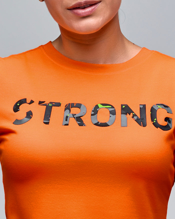 Orange # STRONG iD Fitted Short Sleeve Top - Orange
