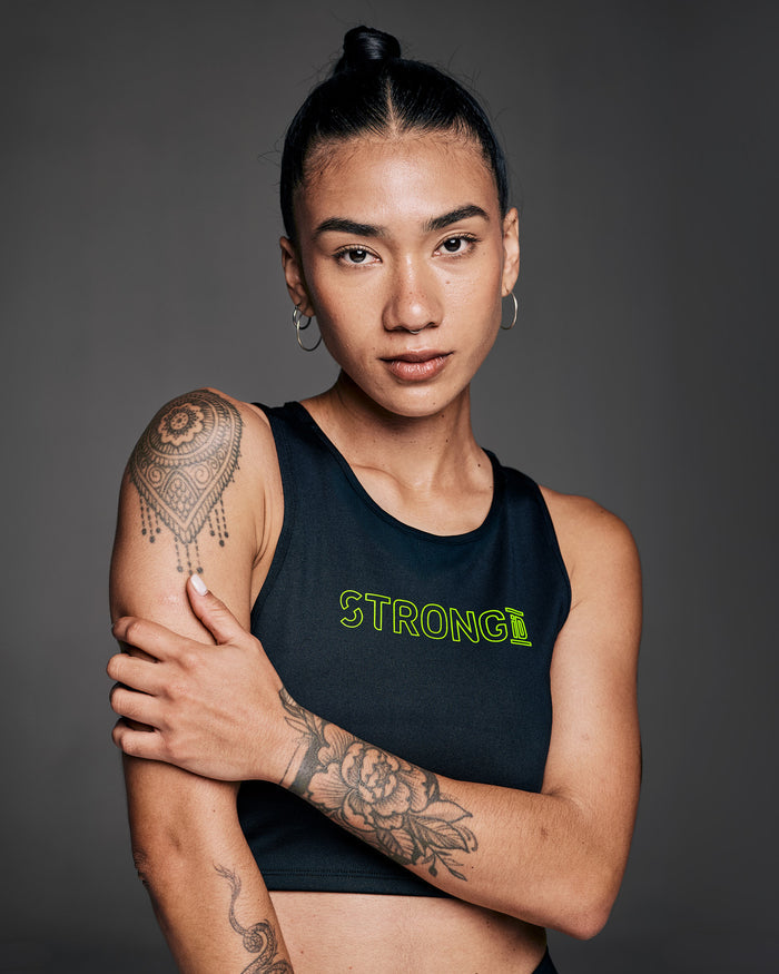 STRONG iD High Neck Lined Crop Tank