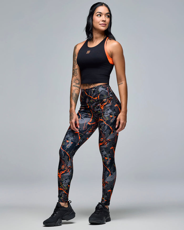 Bold Black # STRONG iD High Neck Racerback Tank With Shelf Bra