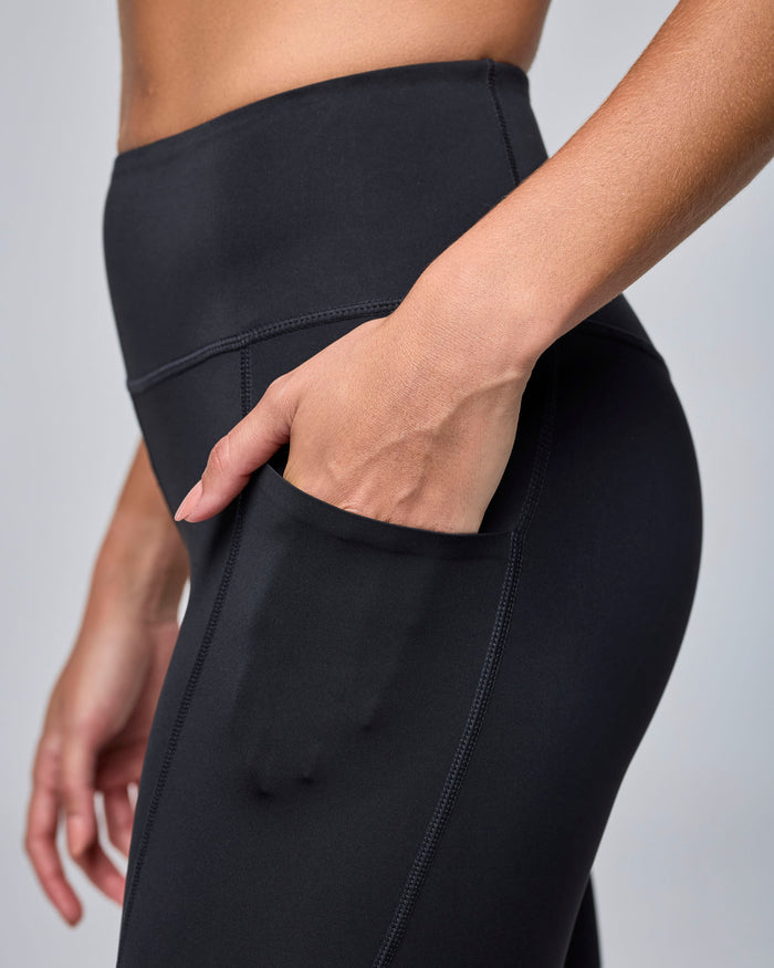 Bold Black # STRONG iD High Waisted Ankle Leggings With Pockets