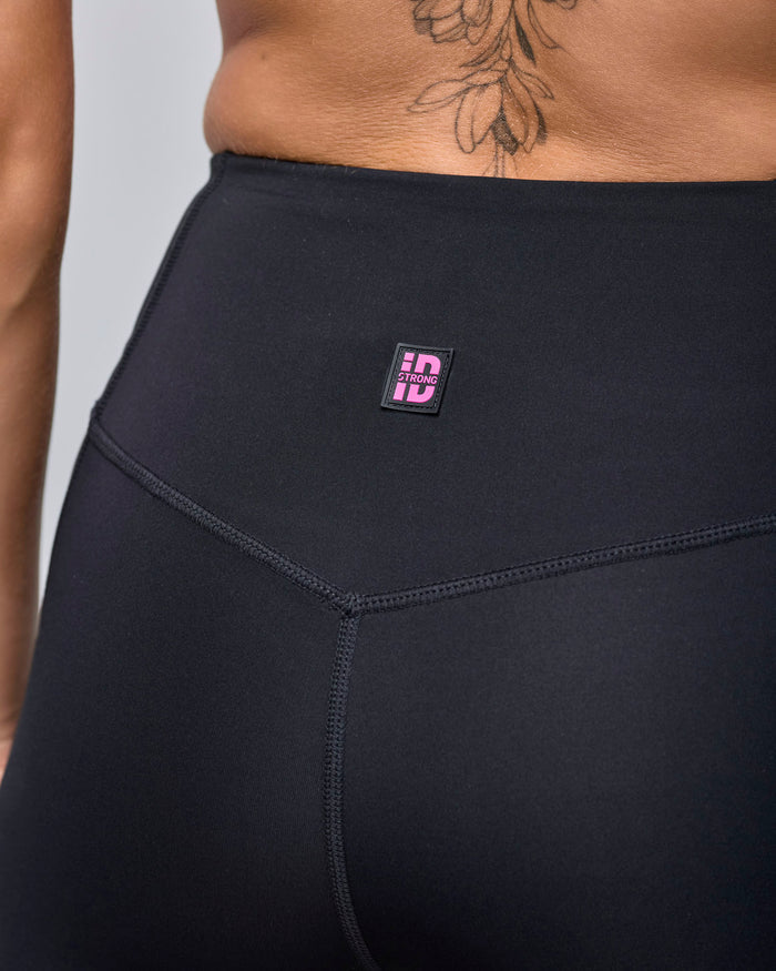 Bold Black # STRONG iD High Waisted Ankle Leggings With Pockets