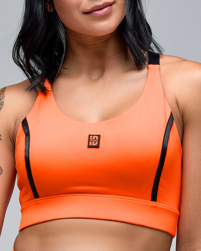 Orange # STRONG iD Scoop Neck Adjustable Bra With Elastic