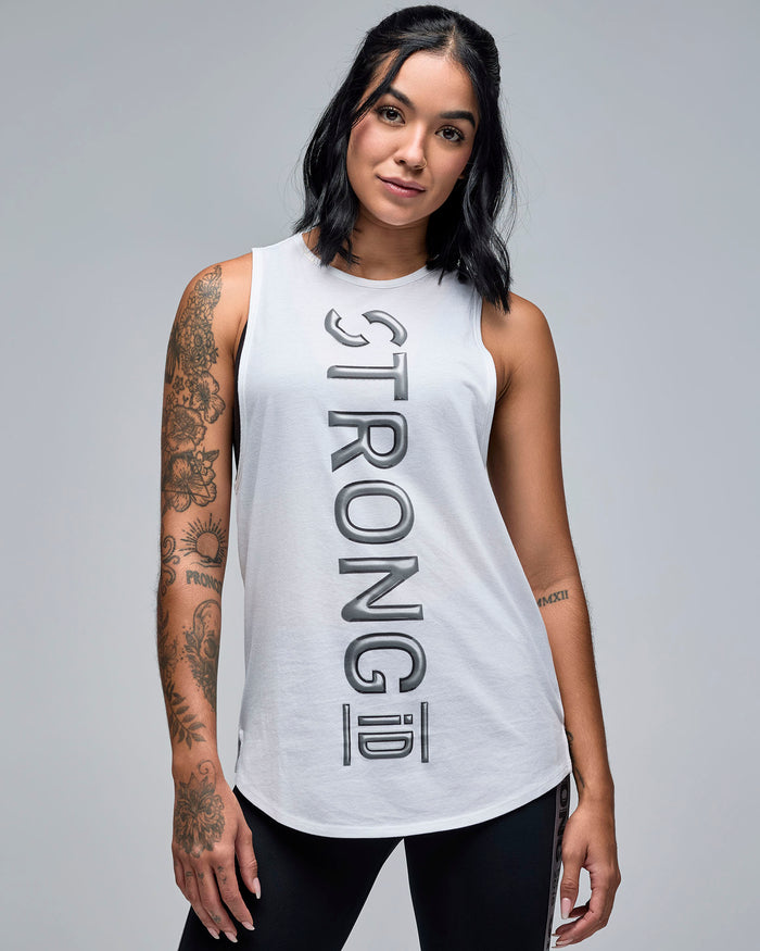 Wear It Out White # STRONG iD Unisex Muscle Tank