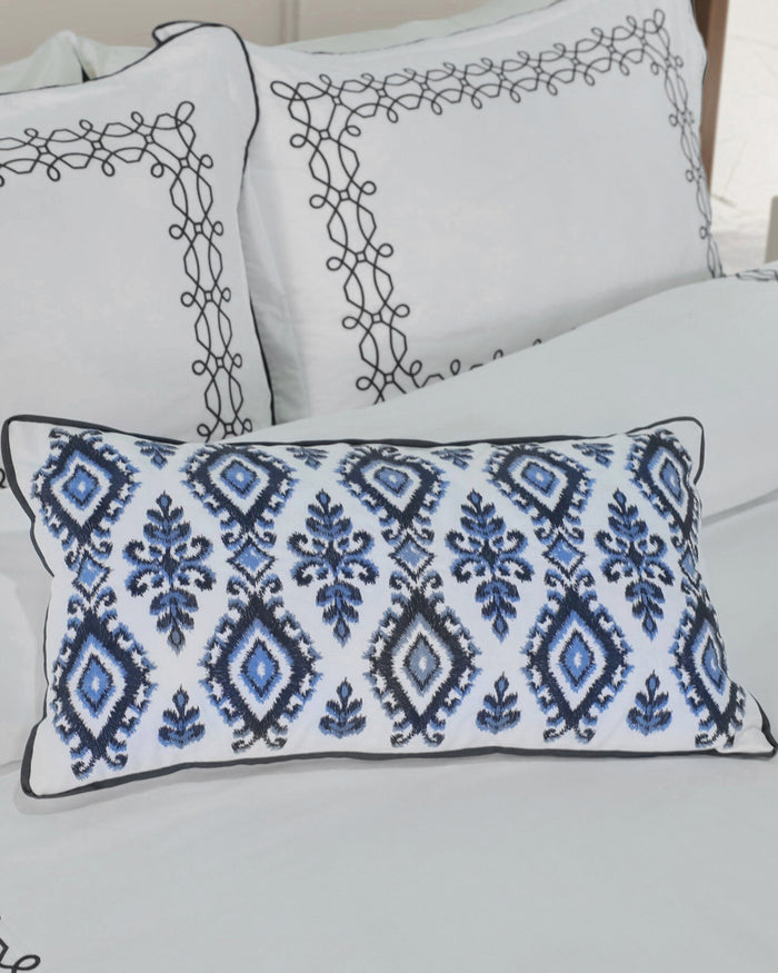 The detail view of the Southern Tide Summerfield Breakfast Decorative Pillow by Southern Tide - Navy