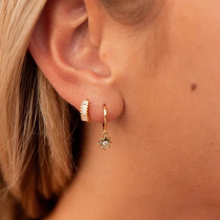 Sunburst Hoop Earrings