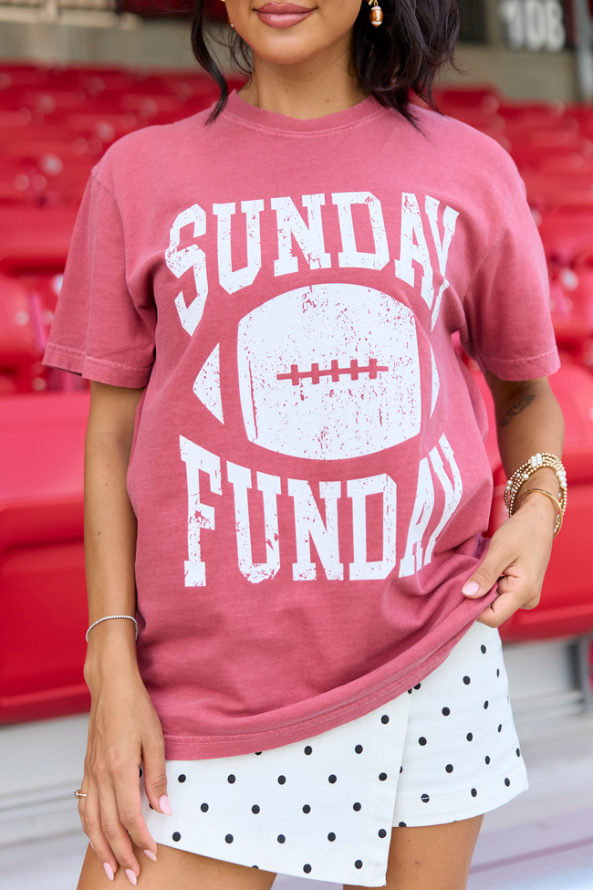 Sunday Funday Crimson Graphic Tee