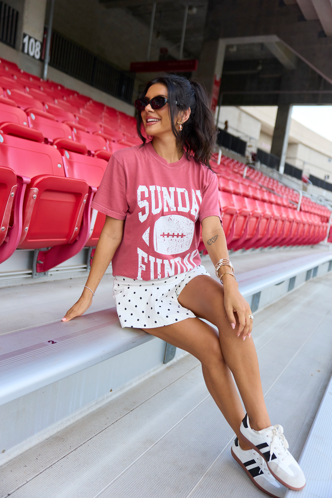 Sunday Funday Crimson Graphic Tee