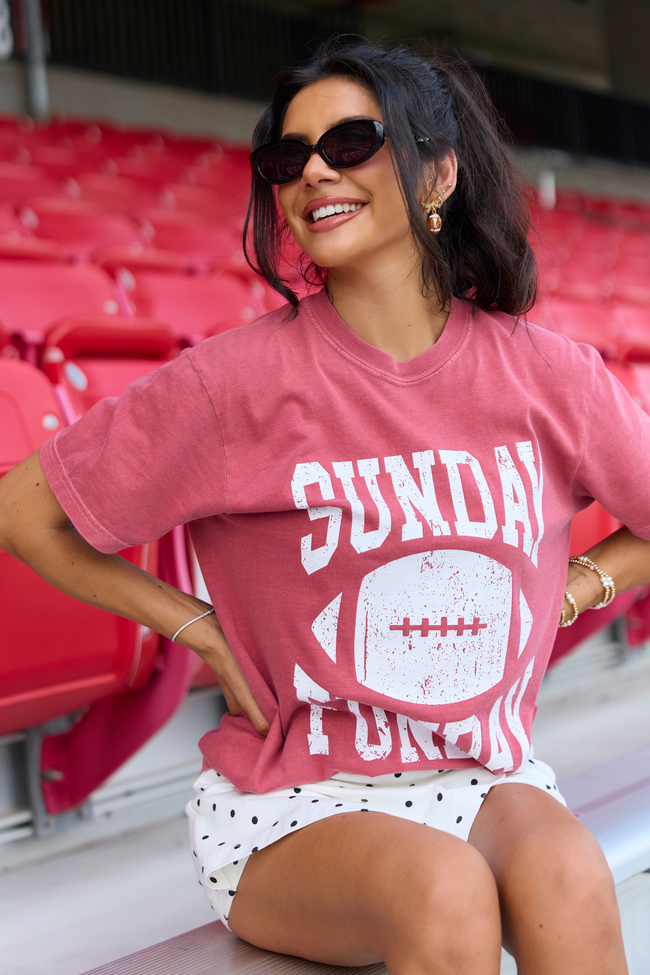 Sunday Funday Crimson Graphic Tee