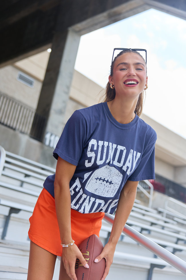 Sunday Funday Navy Graphic Tee