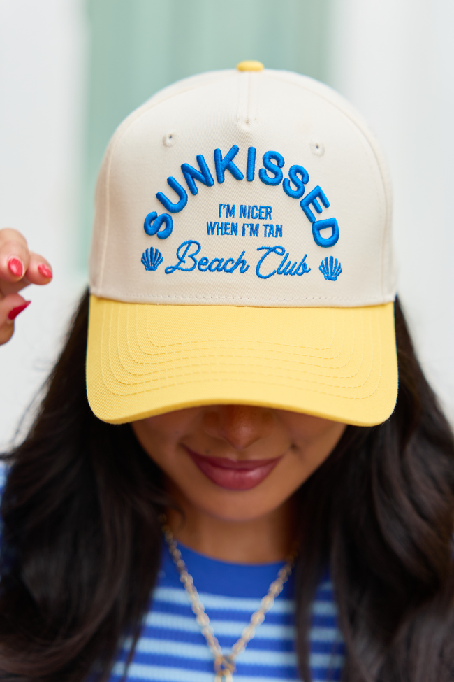 Sunkissed Beach Club Yellow Trucker Hat FINAL SALE