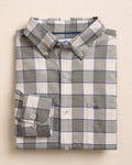 The front view of the Southern Tide Sunny Cove Skipjack Sport Shirt by Southern Tide - Heather Cedar Green