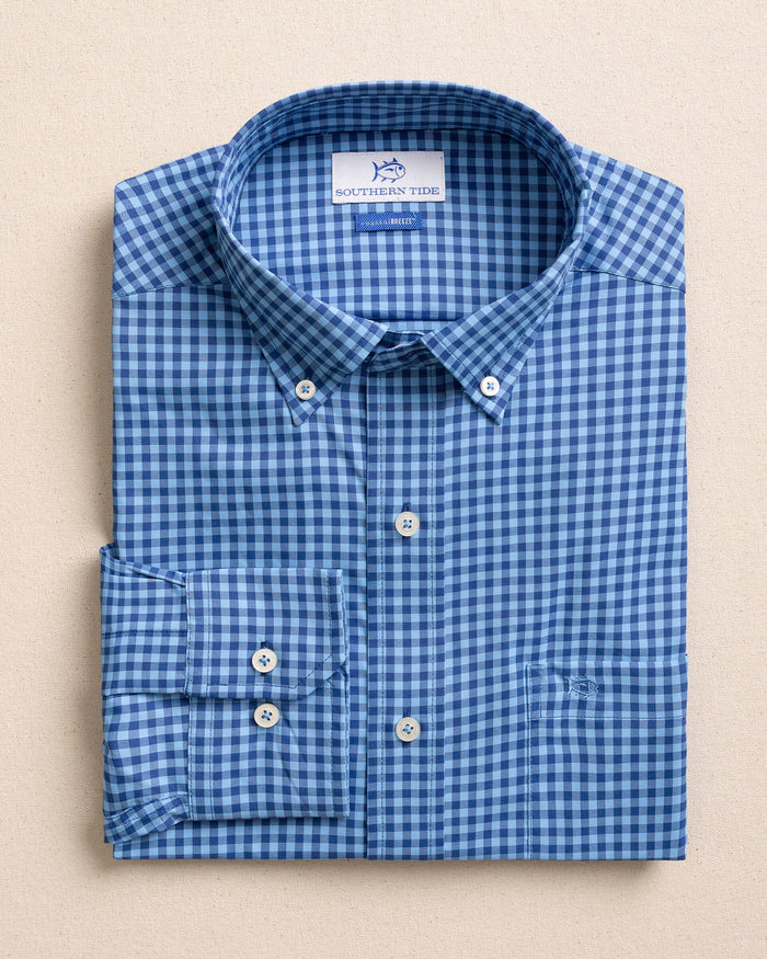 The front view of the Southern Tide Sunset Key Coastal Breeze® Sport Shirt by Southern Tide - Ocean Channel