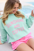Sunshine And Coffee Mint Graphic Sweatshirt