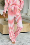 Sweet Retreat Coral Striped Pajama Pants